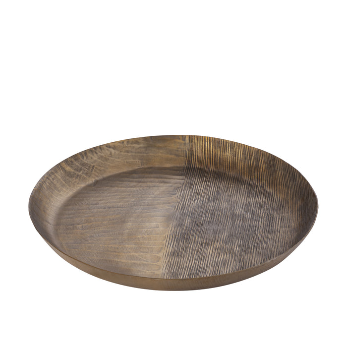 PTMD Jowad Antique Gold Alu Sheet Bowl Ribbed Round L