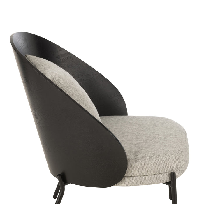 J-Line stoel Lone - hout|metaal - zwart|grijs