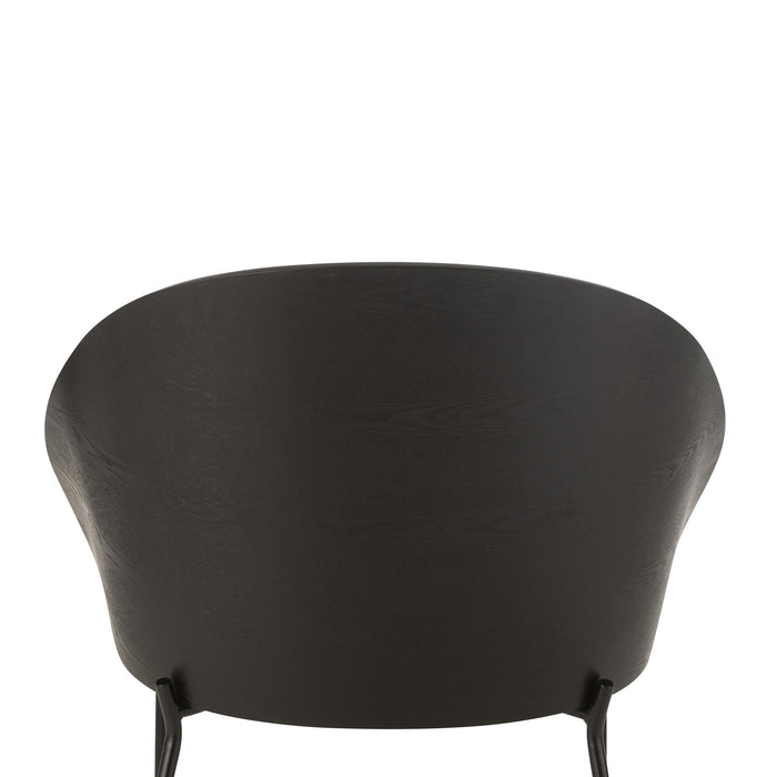 J-Line stoel Lone - hout|metaal - zwart|grijs