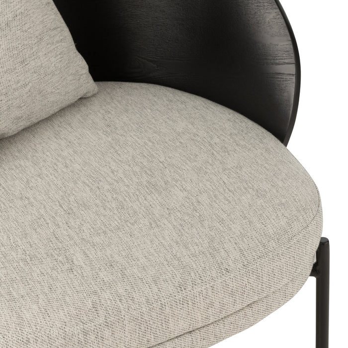 J-Line stoel Lone - hout|metaal - zwart|grijs