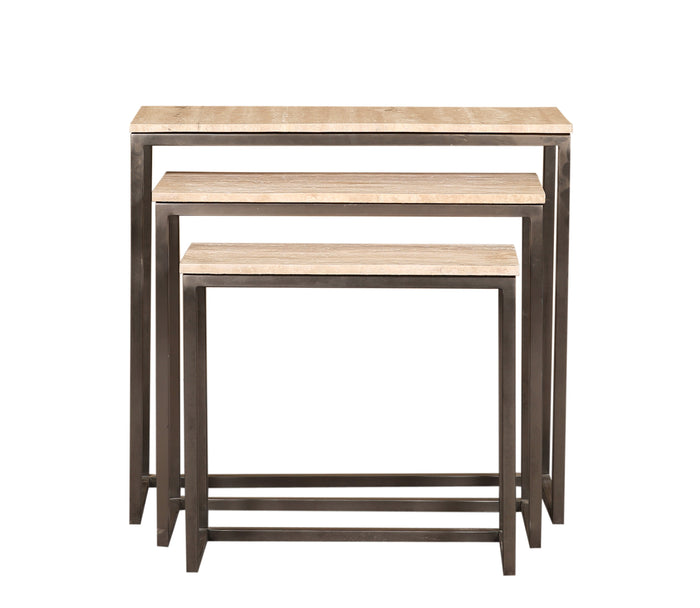 PTMD Zoah Black Travertine rectangle sidetable SV3