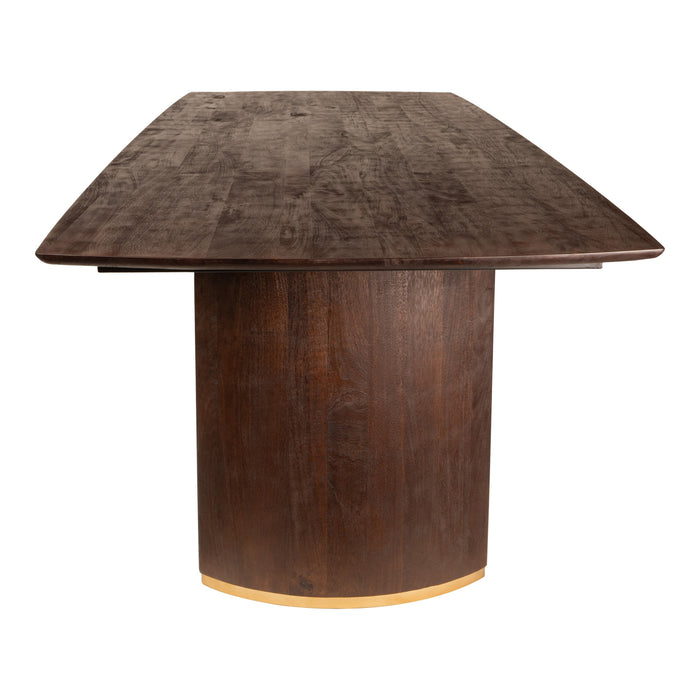 PTMD Ostara Brown Mango Wood Diningtable 240cm Gold Leg