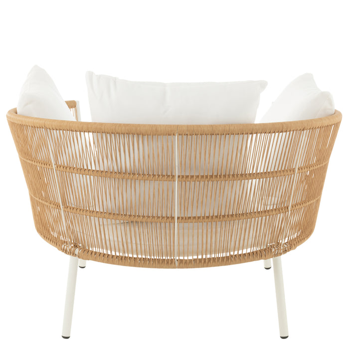 J-Line stoel Joa - metaal|rotan - wit|naturel