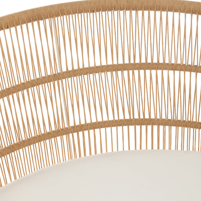 J-Line stoel Joa - metaal|rotan - wit|naturel