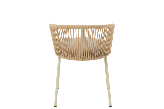 J-Line stoel Toa - metaal|koord - beige