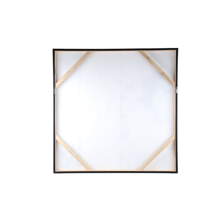 PTMD Jor Black Canvas Circle Painted Wall Panel Square