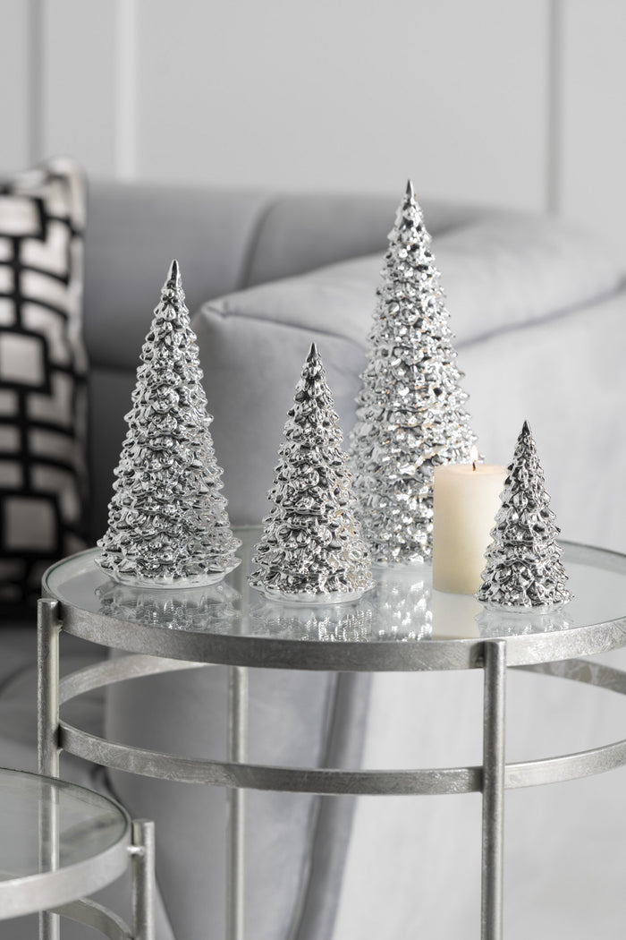 J-Line cilinderkaars - wit - small - LED lichtjes