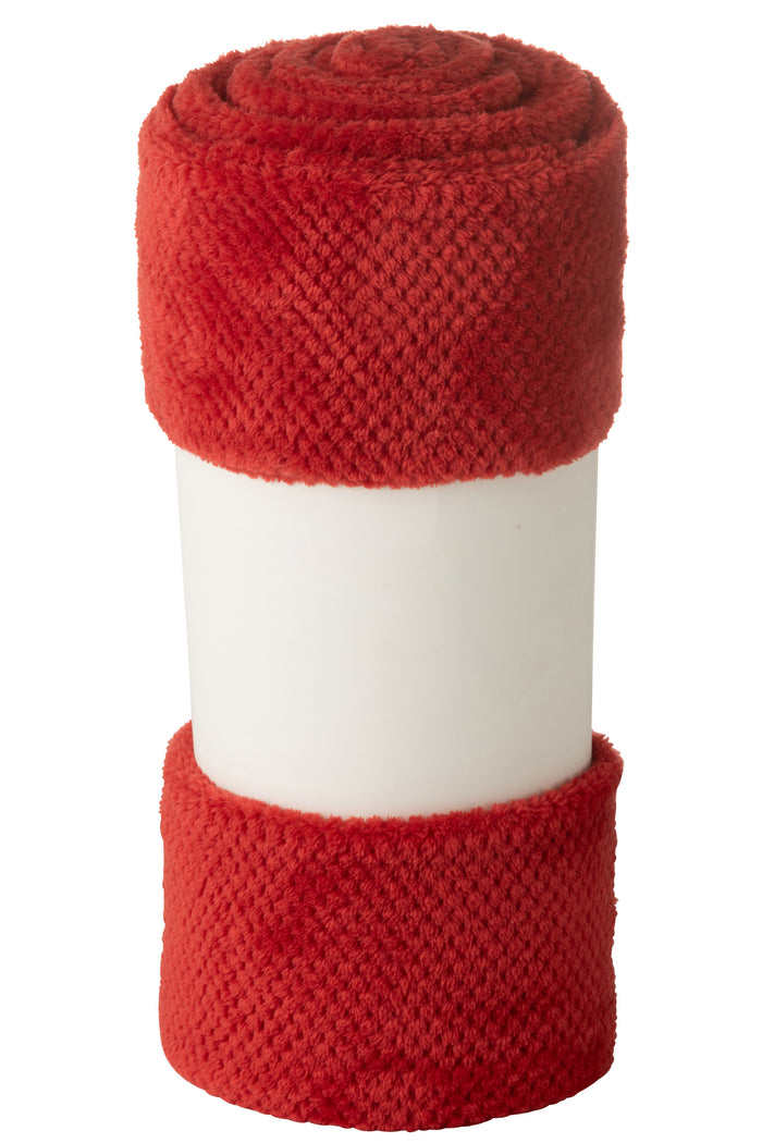 J-Line deken Snuggle - polyester - rood