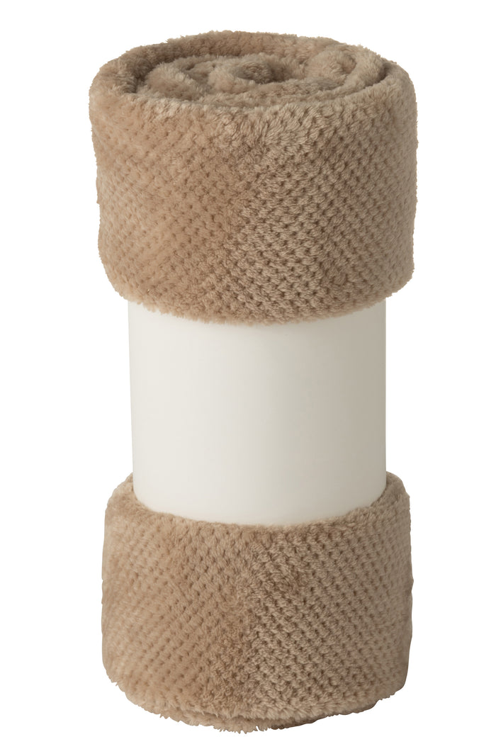 J-Line deken Snuggle - polyester - beige