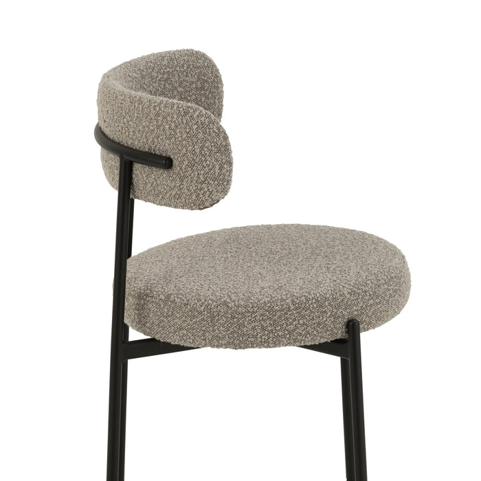 J-Line stoel Bouclé - multiplex|polyester - grijs|zwart