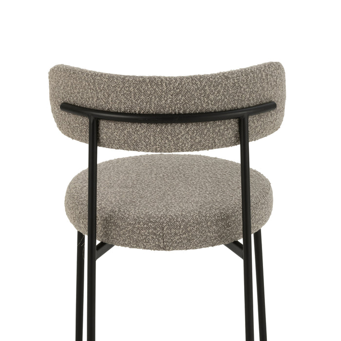 J-Line stoel Bouclé - multiplex|polyester - grijs|zwart