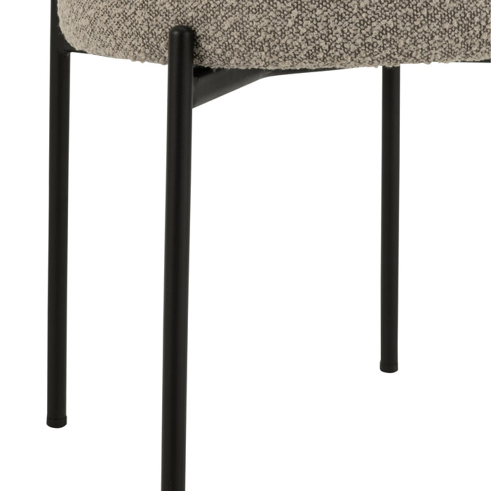 J-Line stoel Bouclé - multiplex|polyester - grijs|zwart