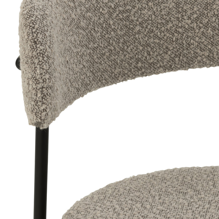 J-Line stoel Bouclé - multiplex|polyester - grijs|zwart