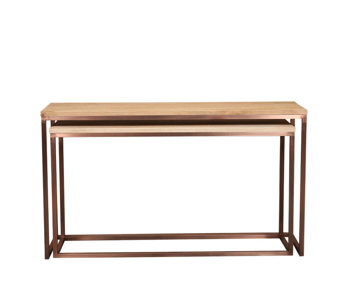 PTMD Zoah Copper mango wood rectangle sidetable SV2