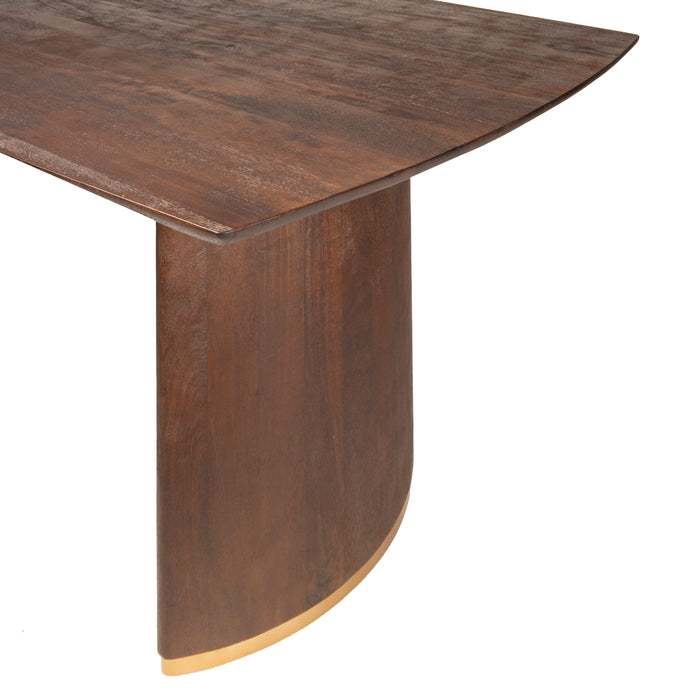 PTMD Ostara Brown Mango Wood Diningtable 200cm Gold Leg