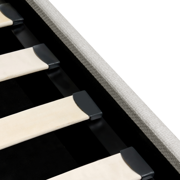 Beliani-DINAN-Tweepersoonsbed-Lichtbeige-180 x 200 cm-Polyester