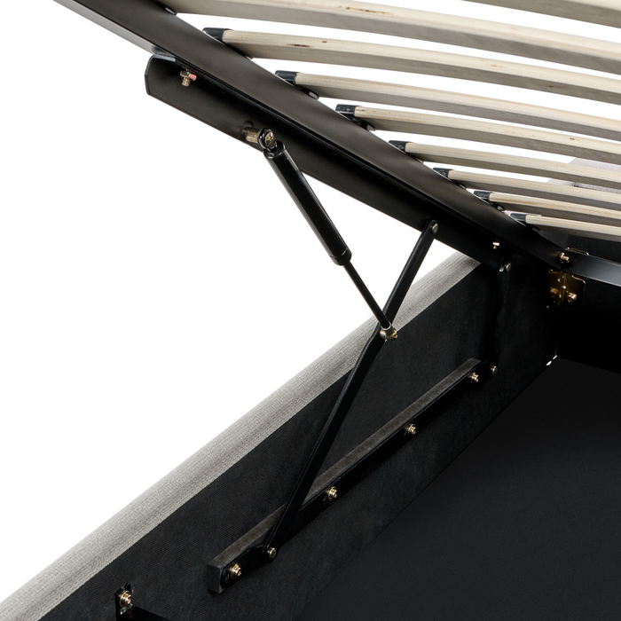 Beliani-DINAN-Tweepersoonsbed-Lichtbeige-180 x 200 cm-Polyester