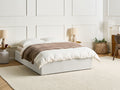 Beliani-DINAN-Tweepersoonsbed-Lichtbeige-140 x 200 cm-Polyester