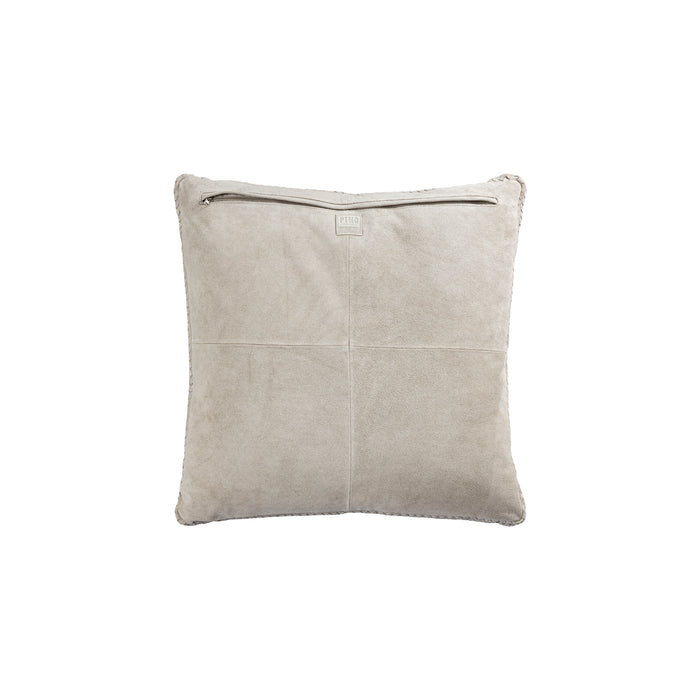 PTMD Suky Taupe Suede Leather Cushion Square L