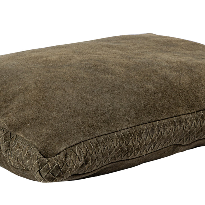 PTMD Suky Green Suede Leather Cushion Rectangle S