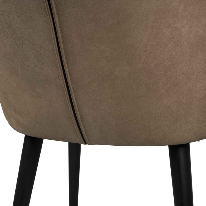 PTMD Fiori Taupe Terra Leather Dining Chair