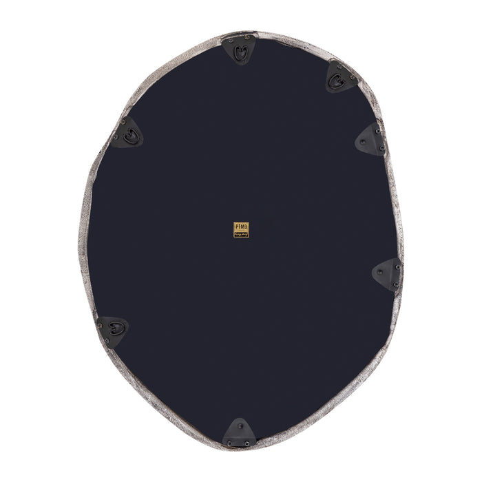 PTMD Paislie Nickel Organic Shaped Mirror Round