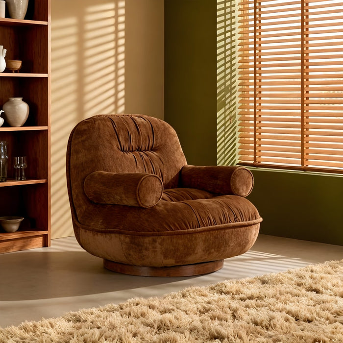 DÉJA Living - Draaifauteuil Bruin Stof - 93x102x85cm - Melbu