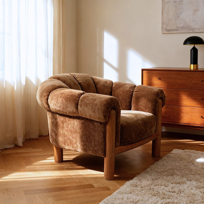 DÉJA Living - Fauteuil - Bruin Stof - 101x100x80cm - Odda