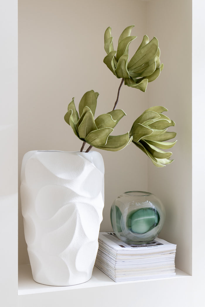 J-Line vaas Mirena - keramiek - wit - large - 43 cm hoog