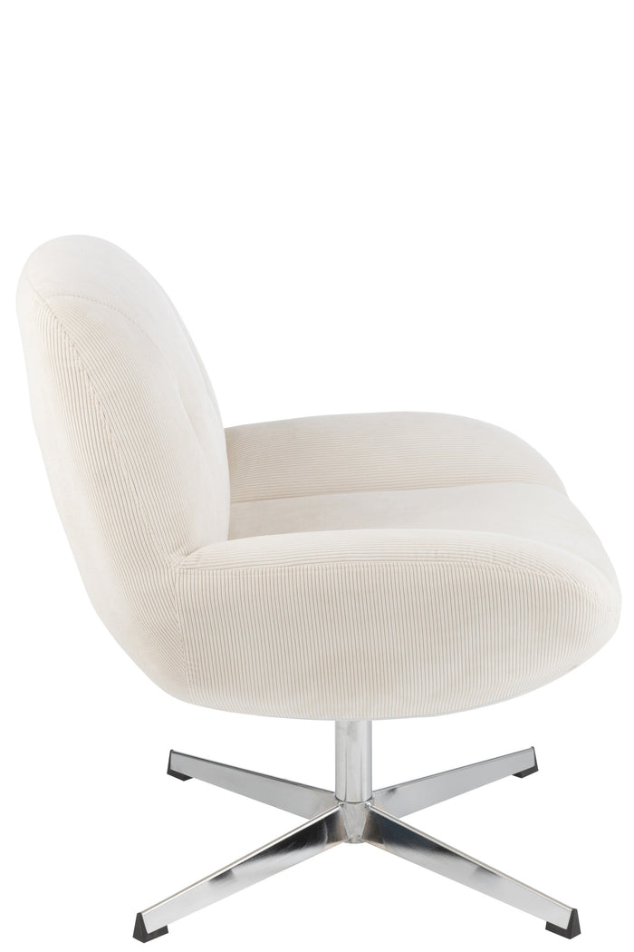 J-Line loungestoel Chill - metaal|multiplex - creme|zilver