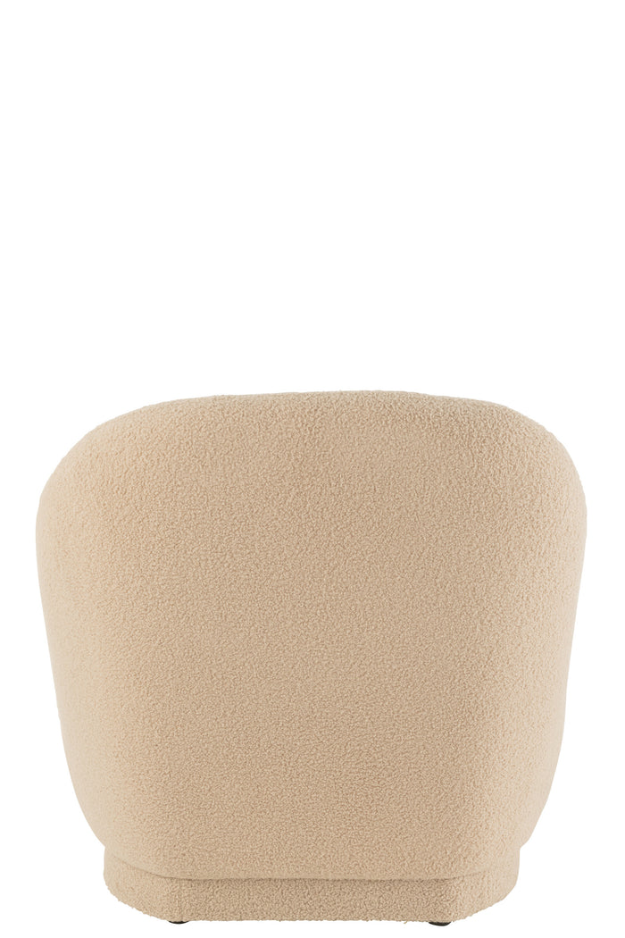 J-Line zetel Teddy Bouclé - textiel - beige