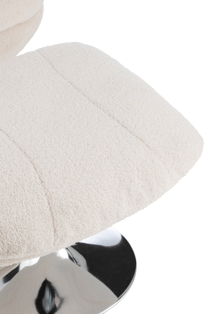 J-Line zetel Relax + Voetbank - metaal|multiplex   - creme|z