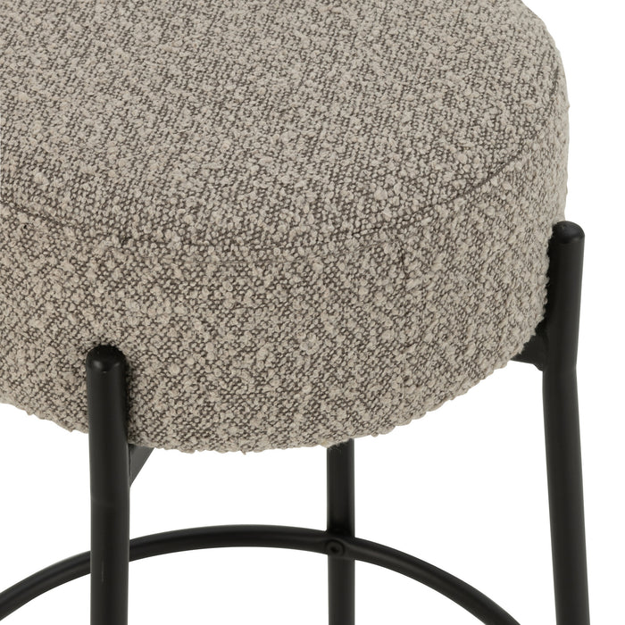 J-Line barkruk Bouclé - multi - metaal|polyresin - grijs|zwa