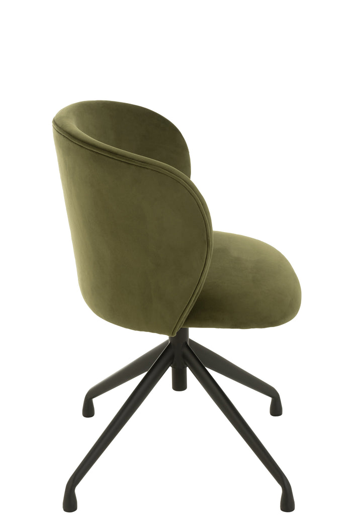 J-Line stoel Turn|Up|Down - fluweel - donkergroen