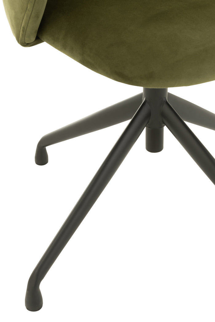 J-Line stoel Turn|Up|Down - fluweel - donkergroen