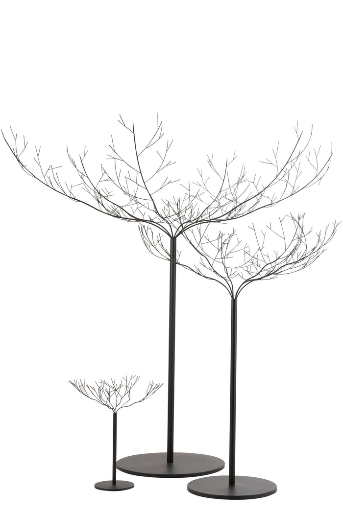 J-Line decoratie Boom - metaal - zwart - large