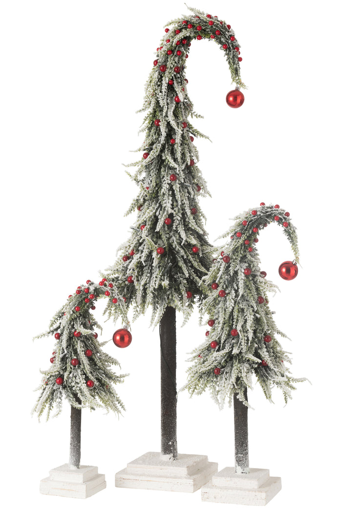 J-Line decoratie kerstboom Muts Sneeuw  - kunststof - groen|