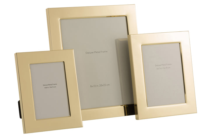 J-Line fotolijst Brede Boord - metaal - goud - large - 2 stu