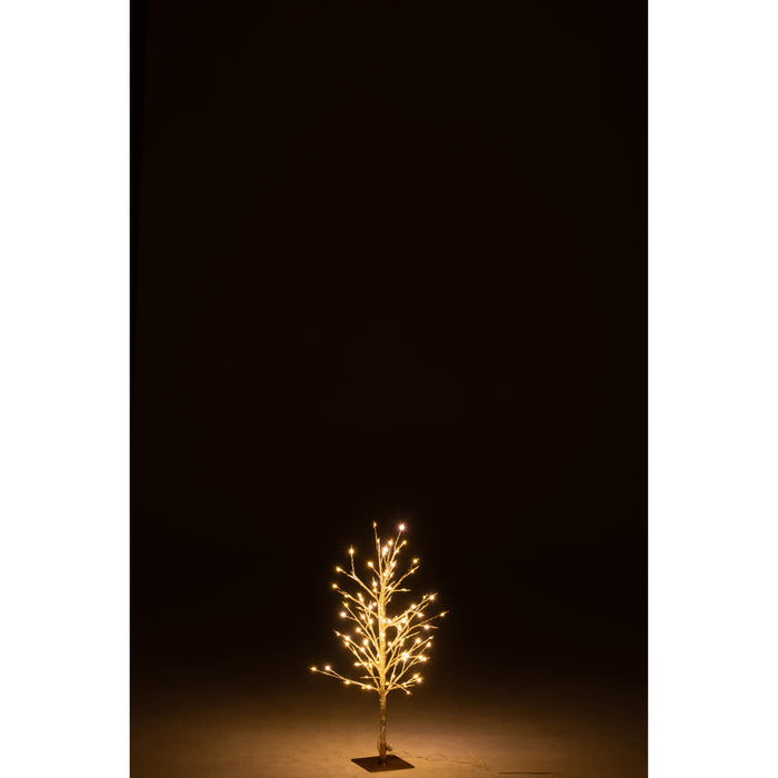 J-Line decoratie Kale Boom - metaal - goud - small - LED lichtjes