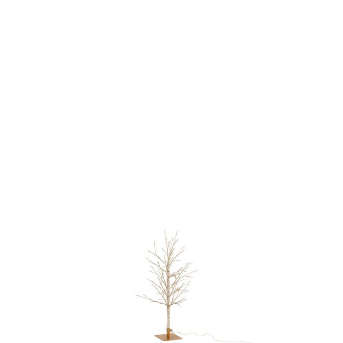 J-Line decoratie Kale Boom - metaal - goud - small - LED lichtjes