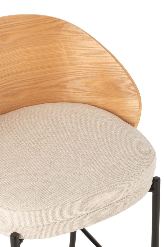 J-Line barstoel Lone - multiplex|metaal - naturel|beige