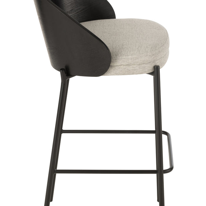 J-Line barstoel Lone - multiplex|metaal - zwart|grijs