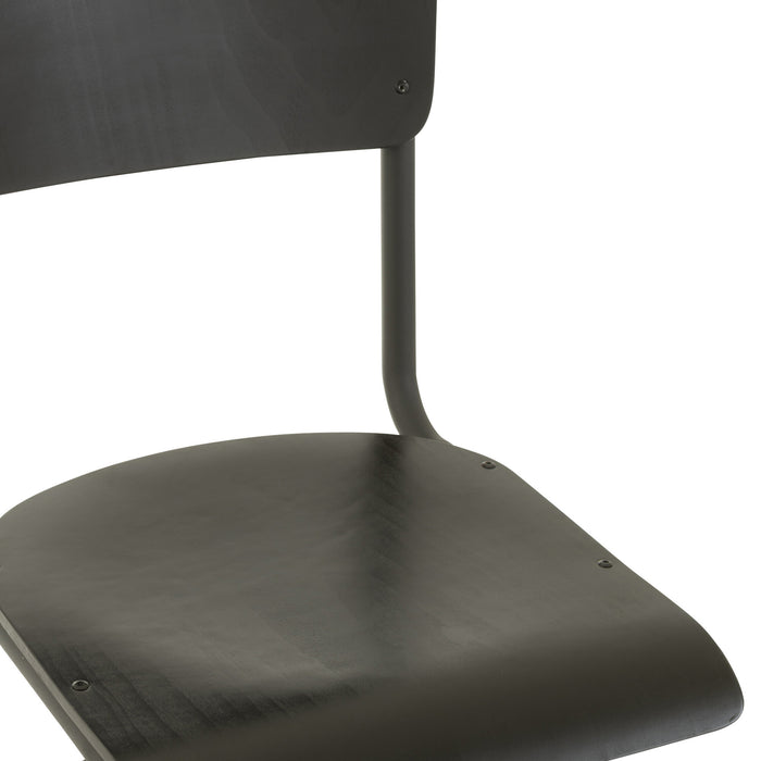 J-Line barstoel - hout|metaal - zwart - 2 stuks