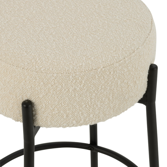 J-Line barkruk Bouclé - multiplex|polyester - wit|zwart