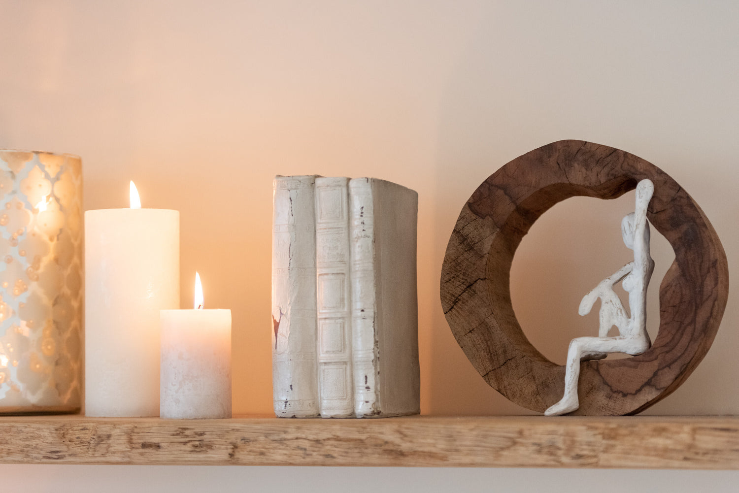 J-Line cilinderkaars - wit - XXL - 150U - 6 stuks