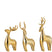 J-Line decoratie Rendier Galvanisch  - polyresin - goud - 3 stuks