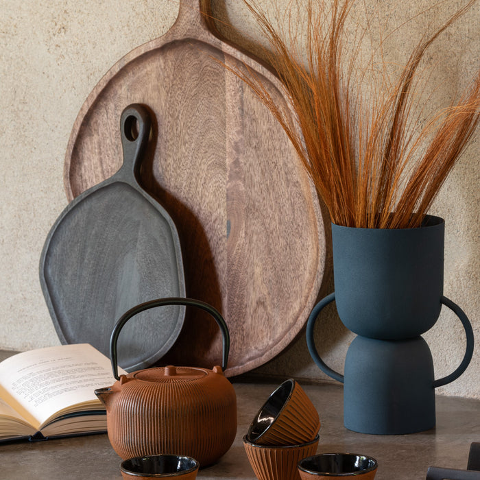 J-Line theepot - metaal - bruin - 2 stuks