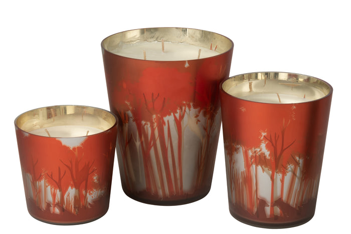 J-Line geurkaars Noa Bos - rood|goud - large - 95U