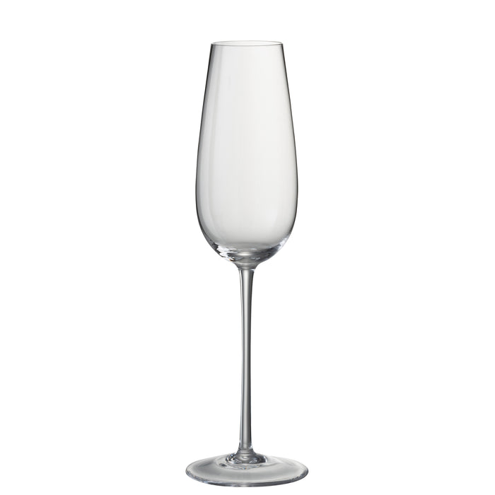 J-Line glas champagne Tia - glas - transparant - 6 stuks