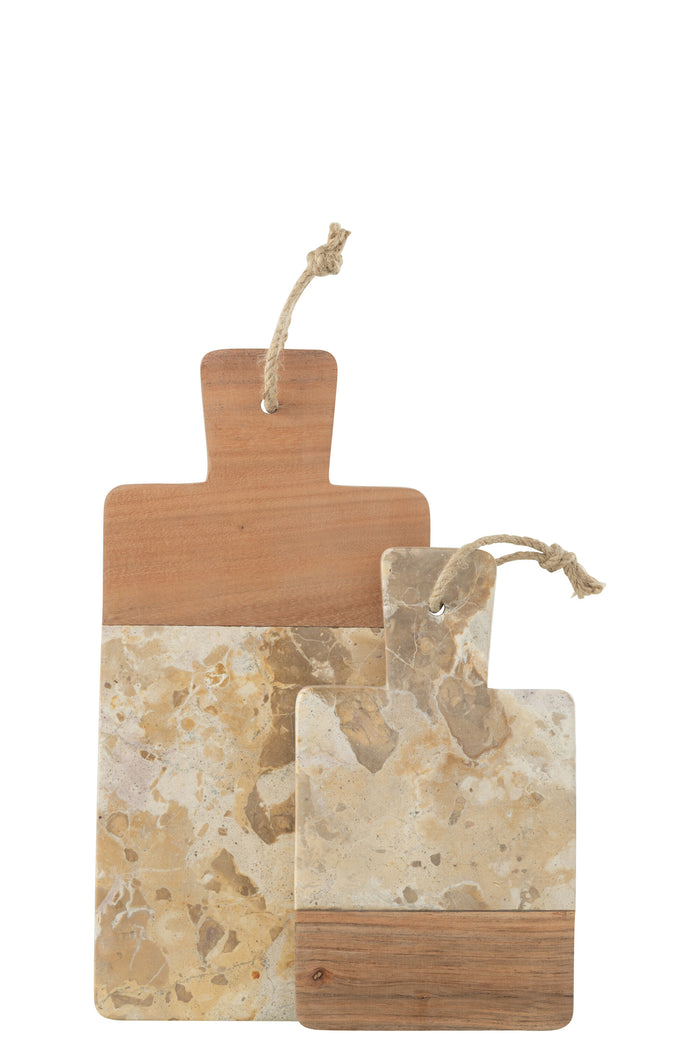 J-Line kaasplank Rechthoek Marmer - steen - biege|naturel -